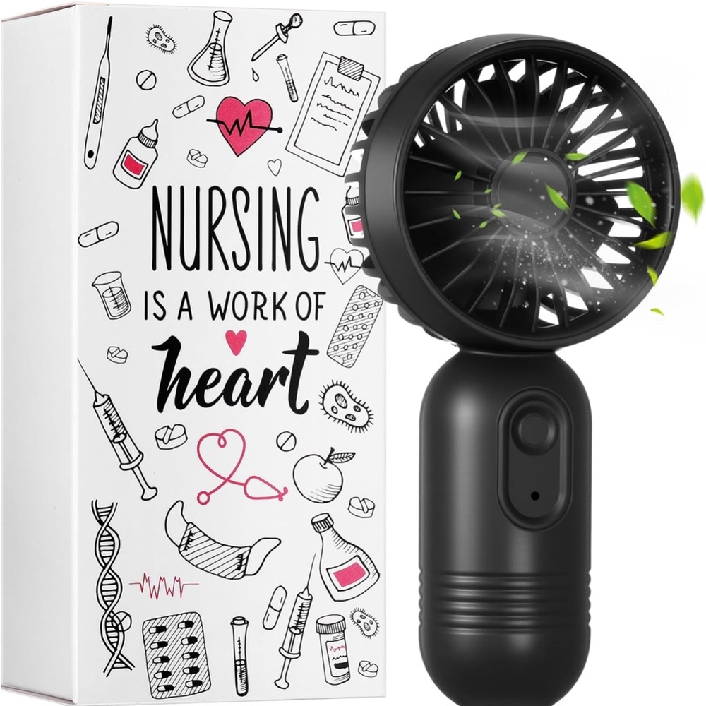 💜1Set MiniPortable Fan for Nurses Appreciation Gifts SummerParty Handheld 3speed